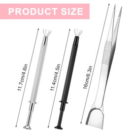 Giantre 3Pcs Grabber Tool Holder, Jeweler's Pick Up Sprinkle Pen Piercing Ball with Prongs Diamond Claw Jewelry Tweezers 4 Claw Precision Stainless Steel For Tiny Objects IC Chip Electronic Components