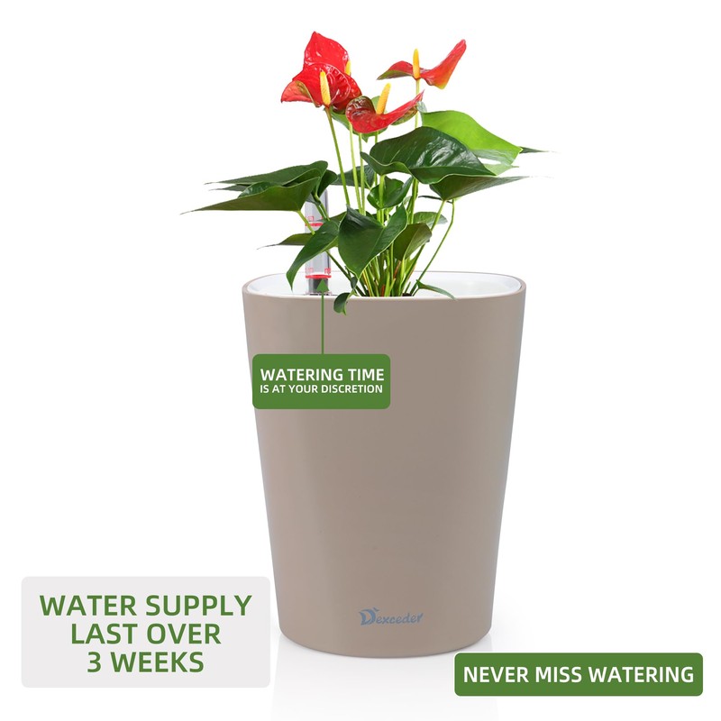 Dexceder 6x7 Self Watering Planter Indoor Outdoor, High Gloss Table