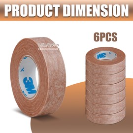 Occewoker Micropore Tan Surgical Tape, 6 Rolls 3M Micropore Paper Tape, Non Woven Micropore Medical Tape for Skin, Dressings, Rhinoplasty Recovery (0.5 Inch x 10 Yards)