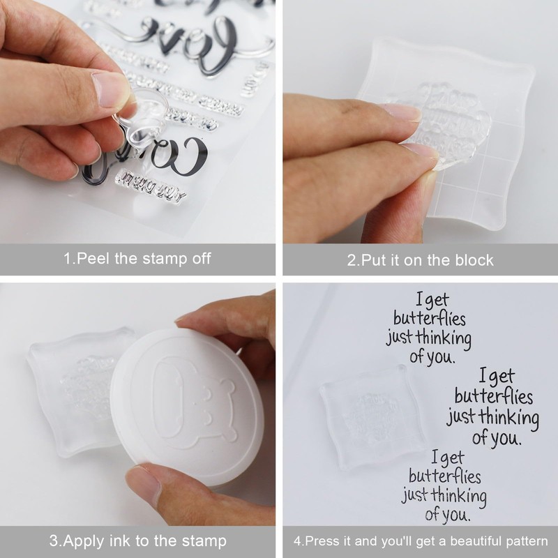 6 Pcs Stamp Blocks with Grid and Grip,Acrylic Block, Acrylic