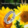HUKKUN Sunflower Anxiety Spinner Rings Sterling Silver Flower Stress Relieving