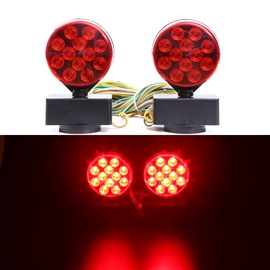 CZC AUTO 12V LED Magnetic Towing Light Kit for Boat Trailer RV Truck - Magnetic Strength 55 Pounds