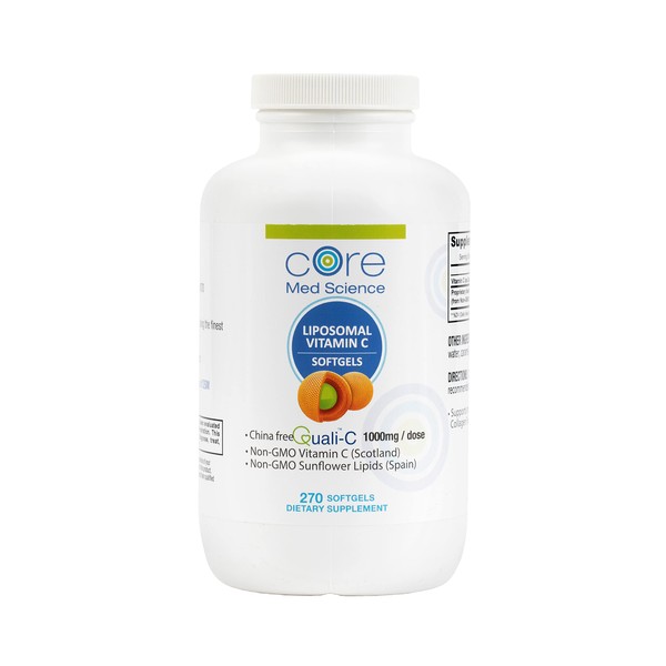 IV for Life Liposomal Vitamin C by Core Med Science - 1000mg - 270 Softgels - Quali®-C - Vitamin C Supplement - Made in USA