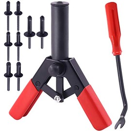 Juego de 42 pistolas de plástico con 40 remaches ciegos de nailon de 4 tamaños y 1 herramienta de extracción de brasier, remachadora manual adecuada para automóviles y más