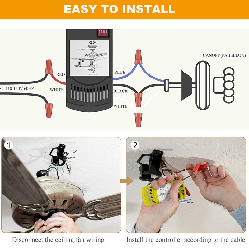 Universal Ceiling Fan Remote Control Kit Replacement for Hunter Allen+Roth
