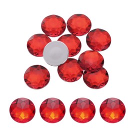 MECCANIXITY Flat Back Round Acrylic Rhinestones,40mm Red Flatback Crystal Rhinestones for Crafts Clothes Shoes DIY Decoration Gifts 10Pcs