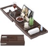 Foldable Bathtub Caddy Tray for Tub,Bamboo Expandable Bath Table Trays,Premium
