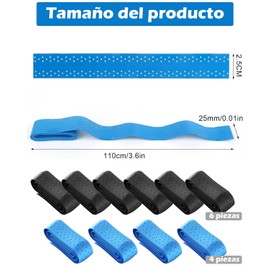 JIAQCN 10 Piezas Grip Raqueta Tenis, Grip Padel, Overgrip Tenis, Adecuado para Todo Tipo De Raquetas, Excelente Transpirabilidad para Mantener Las Manos Secas(4 Azules y 6 Negras)