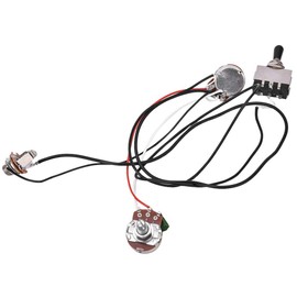 Guitar Wiring Harness, 3 Way Toggle Switch One Volume One Tone Jack for Electirc Guitar Bass Performance Accessory