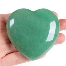 GUJOXILA 2.4" Green Aventurine Large Heart Shaped Love Healing Crystals Gifts for Women Beginners Gemstones Ornaments Protection Polished Nature Reiki Balancing Meditation Spiritual Stones