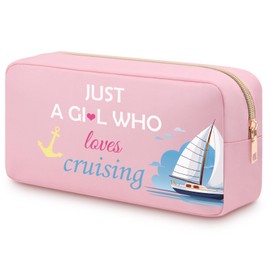 Cruise Lover Makeup Bag Cruise Gifts for Women Friends Sister Oxford Cloth Cosmetic Bag Beach Lover Beach Weekend Gifts for Cruise Lovers Carnival Cruise Themed Valentine Birthday Gift