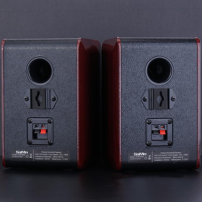 Saiyin Passive Bookshelf Speakers with 3.5 inch Woofer,Home Desktop Stereo