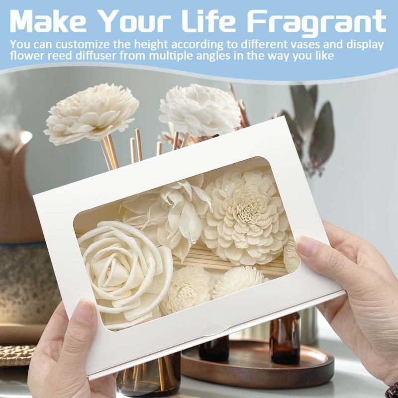 Flower Diffuser Sola Wood Flowers Natural Material Aromatherapy Reed Decorative