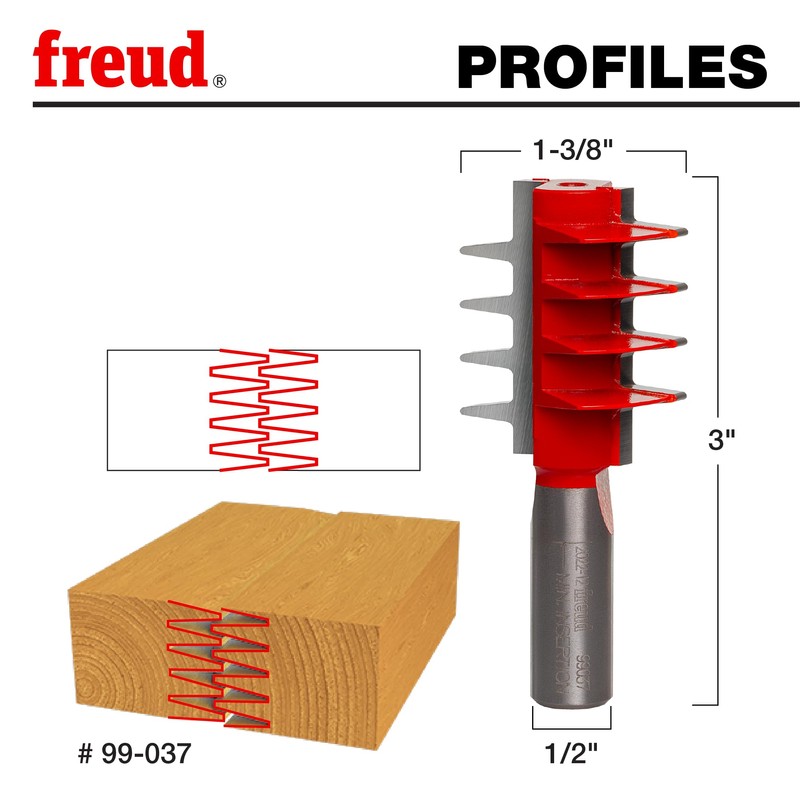 Freud 99-037: 1-3/8" (Dia.) Finger Joint Bit with 1/2" Shank