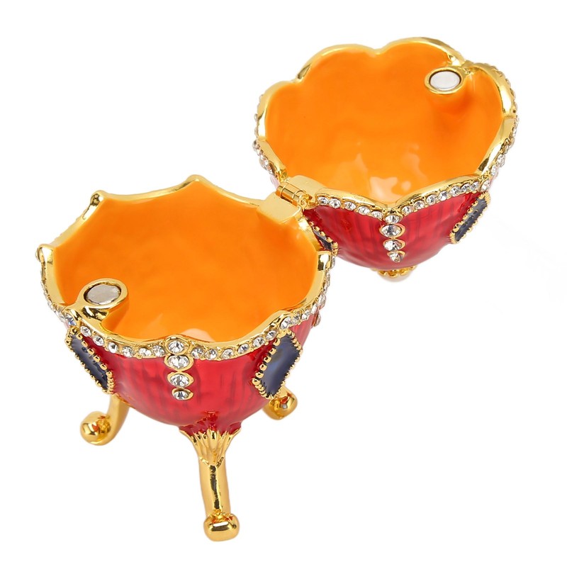 Egg Shaped Trinket Boxes Rhinestones Inlay Exquisite Jewelry Trinket Boxes