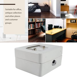 Safe and Lock Box, Mini Small Safes with Black Safe Box, Lockable Cash Money Coin Safe Security Box Household (White)