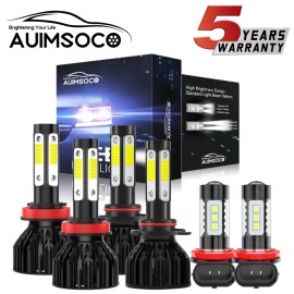 AUIMSOCO For Honda CR-V CRV 2015-2020 6000K LED Headlight Hi/Low Beam Fog Light Bulbs