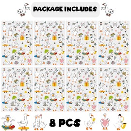 Silly Duck Temporary Tattoos Kids - 8 Pcs Silly Goose Tattoo Party Decorations Fake Stickers One Goose Birthday Decor for Boys And Girls Geese Animals Theme Gifts Supplies Adult Duck Favors