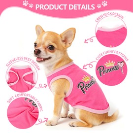 3 Pieces Chihuahua Clothes Dog Summer Shirts Dog Clothes for Small Dogs Girl Pink Cute Strawberry Donut Printed Soft Puppy Outfits Pet Tshirts XXS (Pink,Rose,Purple,XXSmall)