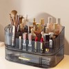 SpaceLuxe Makeup Organizer with Drawers and 360° Rotating Brush Holder,