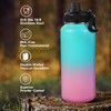 Neihepal 32 Ounce Insulated Water Bottle with Straw Lid &