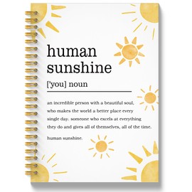QICLM Human Sunshine Notebook Journal, Motivational Office Notebooks for Work, Human Sunshine Gifts for Women, Inspirational Gifts for Coworker, Hardcover Spiral Notebook 5.5x8.3 (Style 2)
