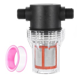 uxcell Pressure Washer Filter 1/2" NPT Female Thread, Inline Mesh Strainer Attachment, Outlet for Pipe Strainer, Stainless Steel Screen with Sealant Tape (Size:200 Mesh)