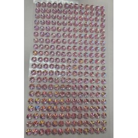 CraftbuddyUS 260pcs x8mm, AB PINK FLOWER Self Adh Rhinestone Gems Wedding Craft