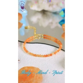 Orange Aventurine Beads Healing Crystal Protection Bracelet for Anxiety Relief