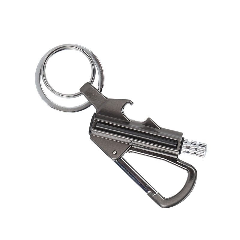 Match Bottle Opener Metal Keychain Multi Function Reusable Survival Lighter