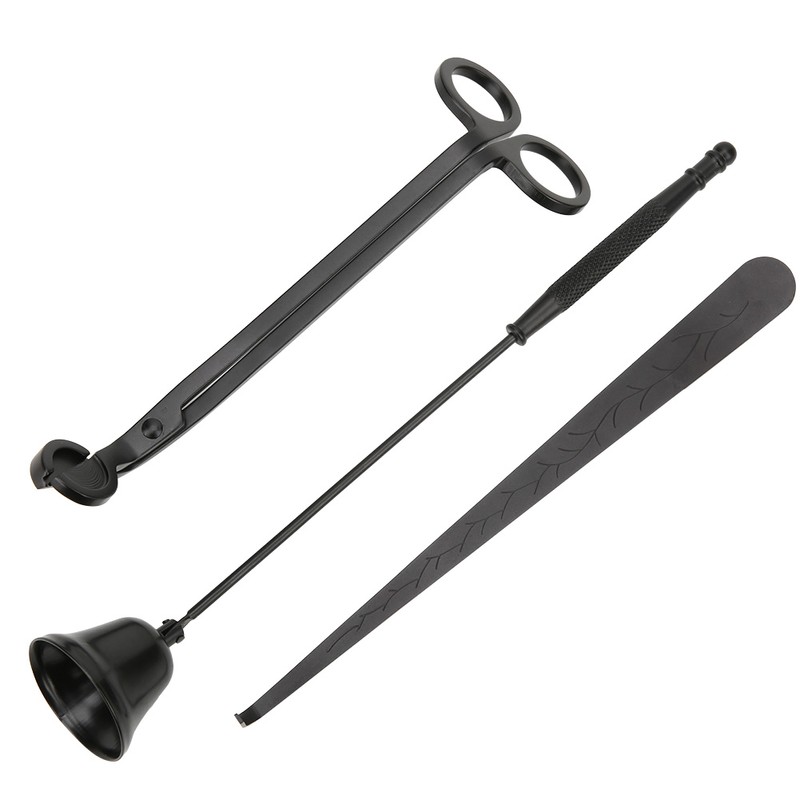 3PCS Stainless Steel Candle Fire Cover Wick Trimmer Scissors Candlewick