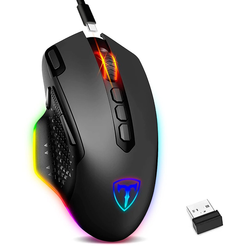TERPORT S600 Mouse Gaming de Modo Dual Inalámbrico/Cable, 10000DPI Ratón