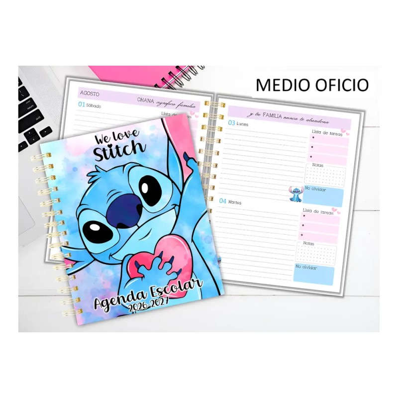 Agenda Escolar Maestra / Docente Stich Tierno 26-27
