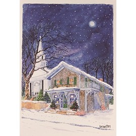 "Moonlight in Chatham," Boxed, Scenic Christmas Cards, by Onion Hill Designs