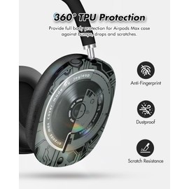 Joyleop for Airpods Max Case Covers - Tech-Inspired Durable Hard for AirPods Max Ear Covers, Cool Headphones Case with Retro Vinyl Record-Inspired Design, Essential Accessories for Headphones