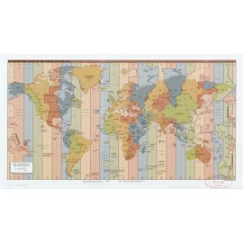 14" x 24" 2013 Map of The Standard Time Zones of The World