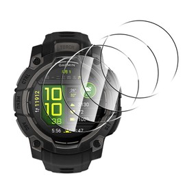 Natbok 4 Pack Tempered Glass for Garmin Instinct 3 45mm AMOLED/Solar Screen Protector,9H Hardness,Ultra Resistant,Anti-Fingerprints,No Bubbles,Full Coverage Watch Film for Garmin Instinct 3 45mm