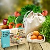 E-Know Vegetable Cotton Bags, Set of 11, Fruit and Vegetable