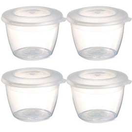 Lakeland Mini Plastic Reusable Lidded Pudding Basins 150ml – Pack of 4