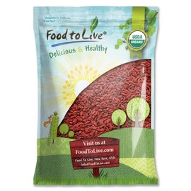 Food to Live Organic Goji Berries, 5 Pounds – Non-GMO, Sun-Dried, Large and Juicy, Unsweetened, Sirtfood, Vegan, Bulk. High in Iron, Vitamins A, and C. Fruit Snack. Perfect for Baked Goods, Oatmeal.