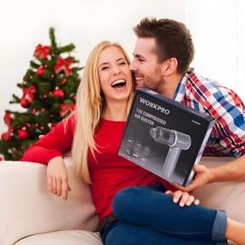 WORKPRO 12V Handheld Compressed Air Duster, 120000RPM Electric Air Duster Replaces Compressed Air Cans, 4 Speed, 2 in 1 Blow & Inhale, Cordless Air Blower for Computer, Outdoors and Car Cleaning