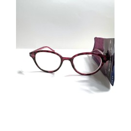 Foster Grant simply Specs VRL 1802 petite reading glasses with case magenta Havana color Oval 1.50, Purple