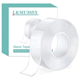 LKMUMDX Double Sided Nano Tape Heavy Duty, Strong Sticky Extra Large (1.18in x 9.85Ft) Removable Mounting Tape, Clear Multipurpose Wall Decor Adhesive Tape for Poster, Picture Hanging