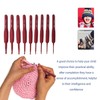 9Pcs Crochet Hook Set Aluminum Body Silicone Wrapped Handle 2