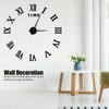 DIY Wall Clock Roman Numerals Frameless Mirror Surface Wall Clock