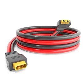 kzfuli XT60 Male to XT60 Female Extension Cable. The 2FT 10AWG Extension Cable is Suitable for Solar Panels, RC Batteries, FPV Drones, and Solar Portable Power Stations. (0.6M/2FT)