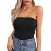 SOLY HUX Women's Solid Tube Crop Top Sleeveless Strapless Bandeau