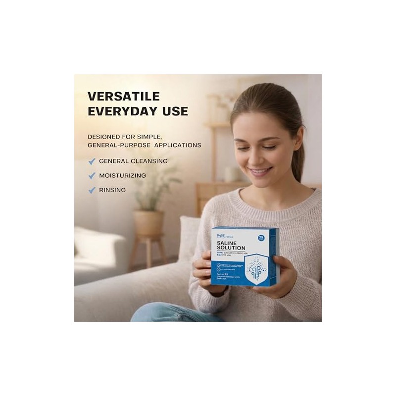 BASE LABORATORIES 0.9% Saline Solution Vials - Versatile 0.9% Sodium