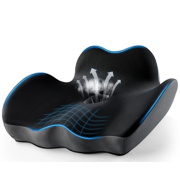 Premium Orthopedic Seat Cushion,X Large Breathable Office Chair Cushion -