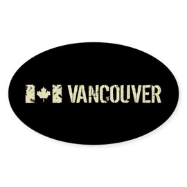 CafePress Canadian Flag: Vancouver Oval Car Bumper Sticker